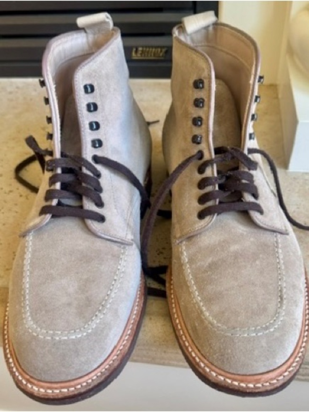 Todd Snyder x Alden Indy Suede Boots in “Milkshake”